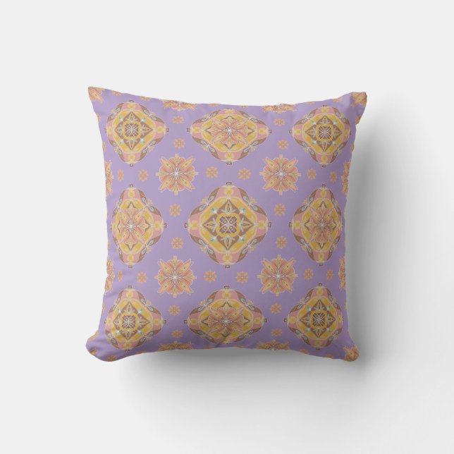 Floral Grid Throw Pillow Kissen (Vorderseite)