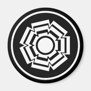 Floral Groove Magnet, schwarz Magnet