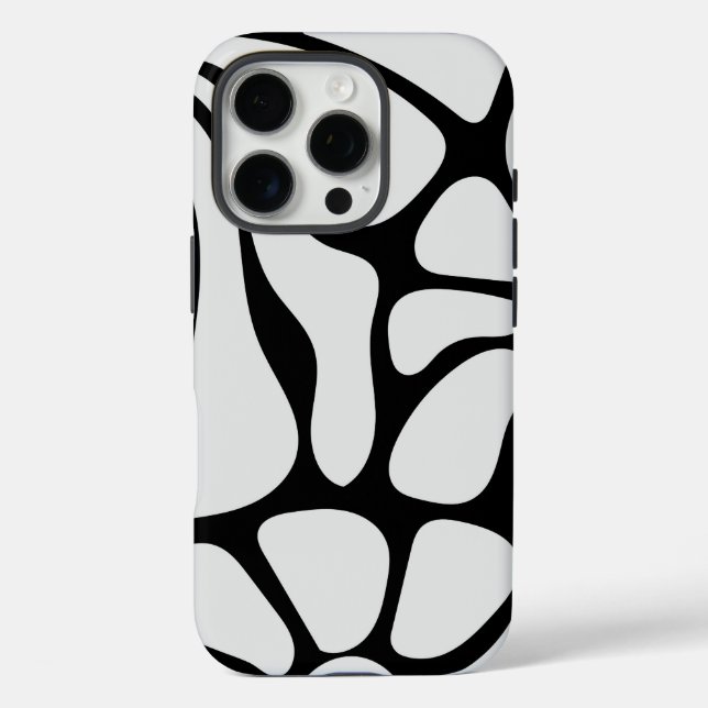 Floral Groovy Black and White Case-Mate iPhone Hülle (Rückseite)