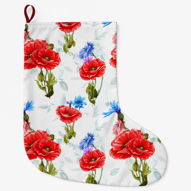 floral großer weihnachtsstrumpf (Vorderseite)