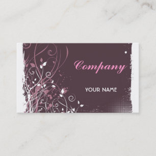 Floral Grunge Business Card Visitenkarte