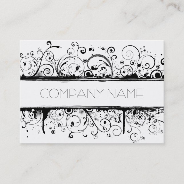 Floral Grunge Business Card Visitenkarte (Vorderseite)
