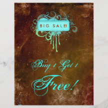 Floral Grunge Flyer Salon Wellness-Center Blue Bro