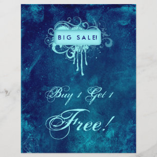 Floral Grunge Flyer Salon Wellness-Center Blue Den