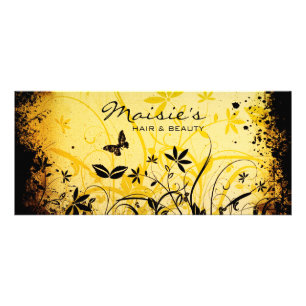 Floral Grunge Rack Card Werbekarte