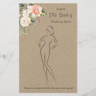 Floral Guck Das Dress Brautparty Game Briefpapier
