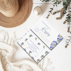 Floral "Guess How many Kisses" Brautparty Game Begleitkarte