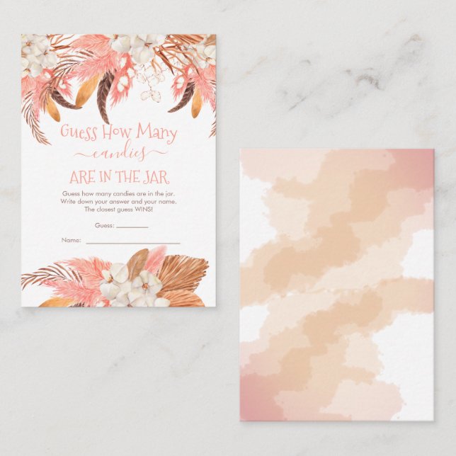Floral Guess Wie viele Candies in der Jar Game Car Visitenkarte (Vorne/Hinten)