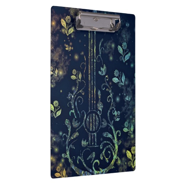 Floral Guitar Clipboard Klemmbrett (Rechts)
