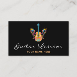 Floral Guitar Lessons Musikalisches Minimalistisch Visitenkarte