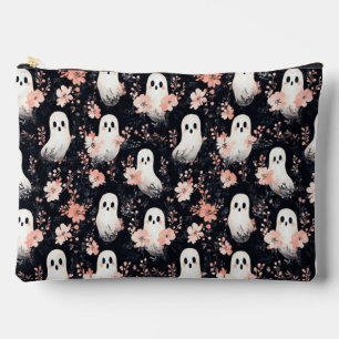 Floral Halloween Ghost Makeup Bag Zubehörtasche