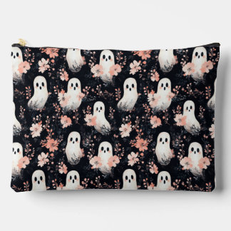Floral Halloween Ghost Makeup Bag Zubehörtasche