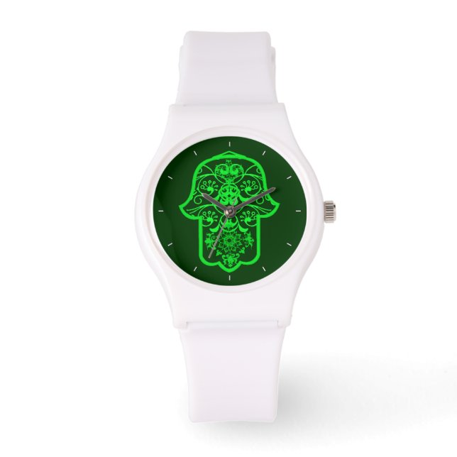 Floral Hamsa Armbanduhr (Vorderseite)