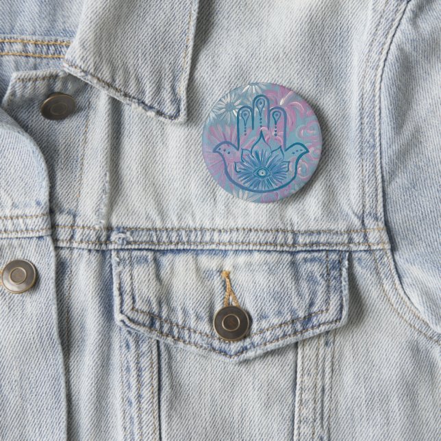 Floral Hamsa Button (Beispiel)