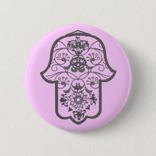 Floral Hamsa Button