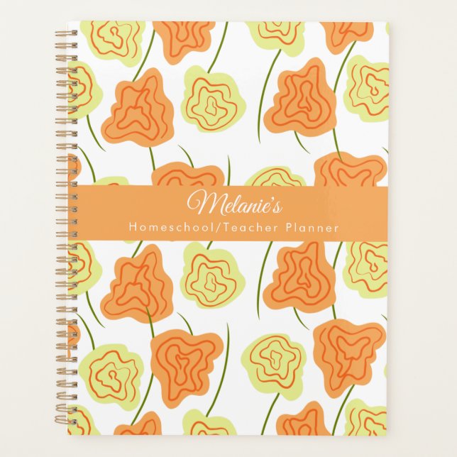 Floral Hand Draacher School Homeschool Planer (Vorderseite)