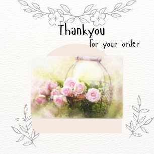 Floral Happy Aquarell Rose Basket Canvas Print Leinwanddruck