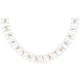 Floral Happy Birthday Bunting Fahnen, Banner