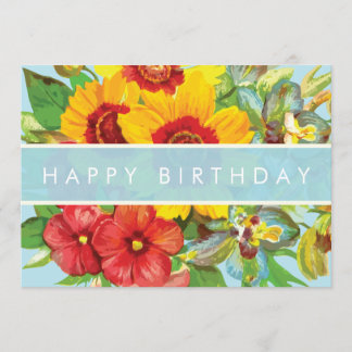 Floral Happy Birthday Card Karte