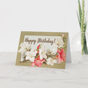 Floral Happy Birthday Card mit Lilies Karte