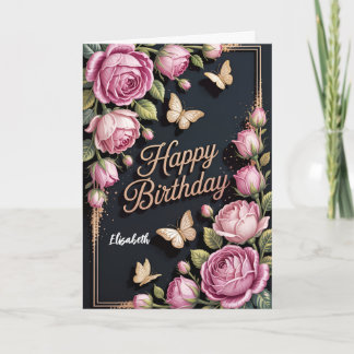 Floral Happy Birthday Karte