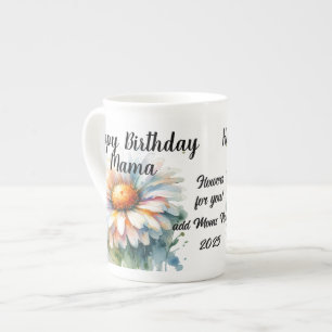 Floral Happy Birthday Mama Personalize Prozellantasse