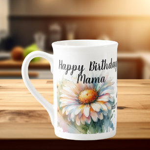 Floral Happy Birthday Mama Personalize Prozellantasse