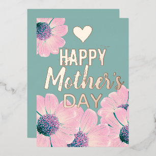 Floral Happy Mother Day Folien Feiertagskarte