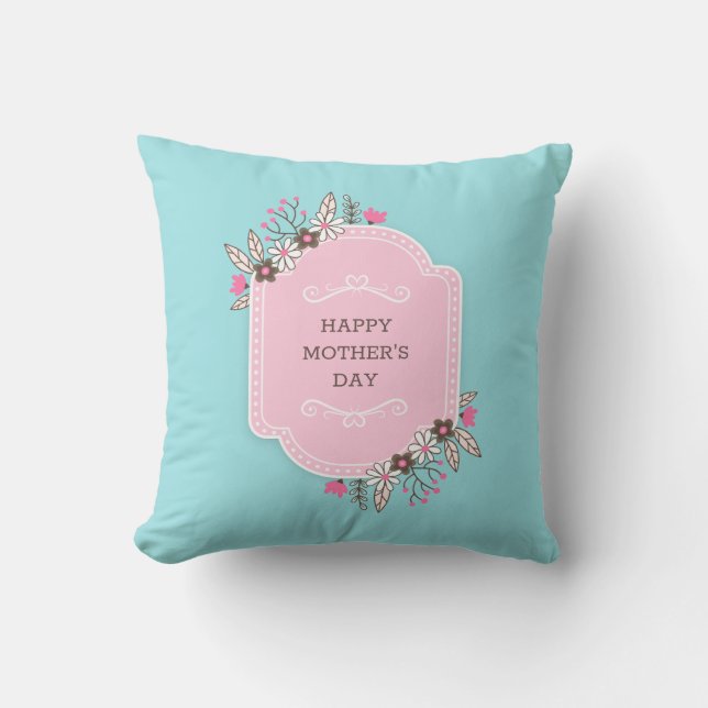 Floral Happy Mother Day | Kissen (Vorderseite)