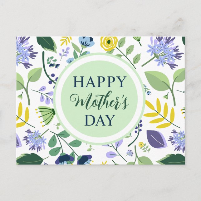Floral Happy Mother Day Postkarte (Vorderseite)