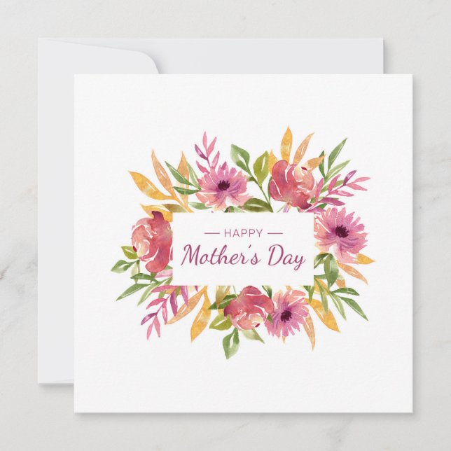 Floral Happy Mother's Day Card Karte (Vorderseite)