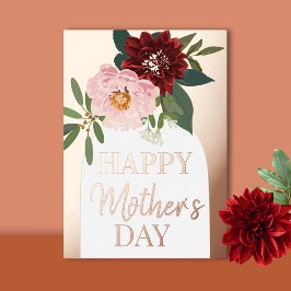 Floral Happy Mother's Day Gold Foil Folien Feiertagskarte