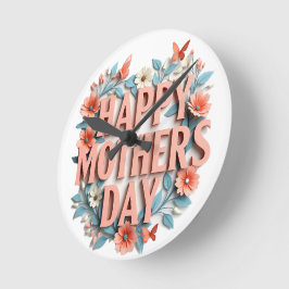 Floral Happy Mutter's Day Wall Uhr