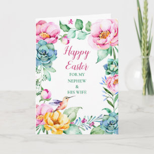 Floral Happy Oaster Nephew und seine Ehefrau Feiertagskarte