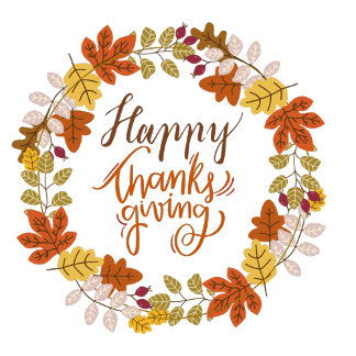 Floral Happy Thanksgiving-Teller Pappteller