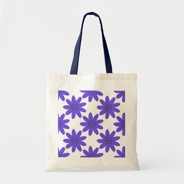 'Floral Harmony' Fettes Lila Muster Tragetasche (Vorne)