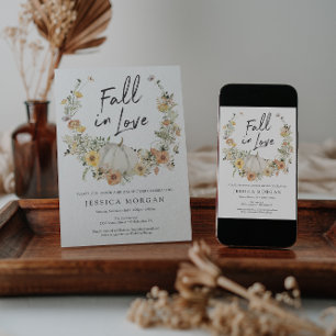 Floral Harvest Pumpkin Fall in Liebe Brautparty Einladung