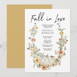 Floral Harvest Pumpkin Fall in Liebe Brautparty Einladung