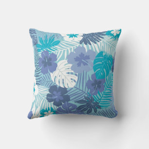 Floral Hawaiian Blue Tones Kissen