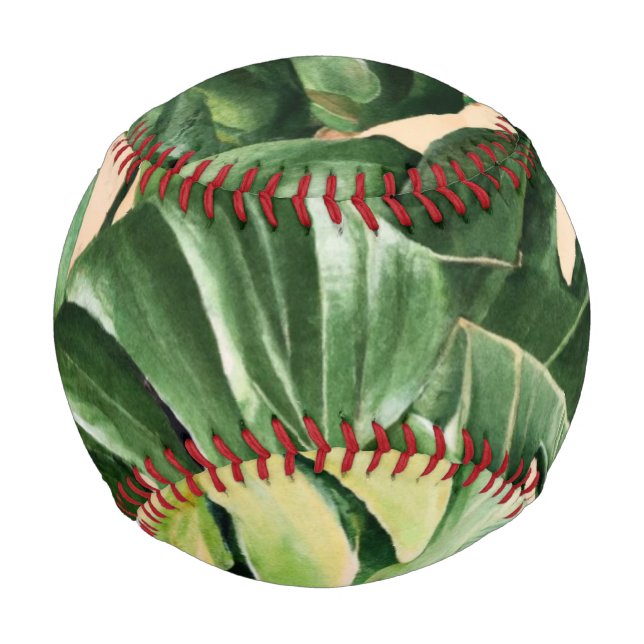 Floral/hawaiianisches/tropisches Blatt Baseball (Vorderseite)