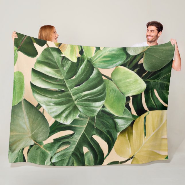 Floral/hawaiianisches/tropisches Blatt Fleecedecke (Beispiel)