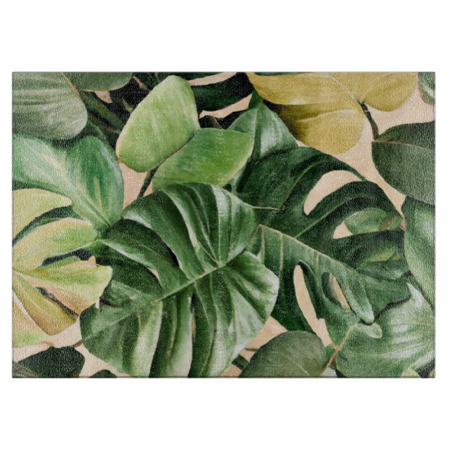 Floral/hawaiianisches/tropisches Blatt Schneidebrett (Vorderseite)