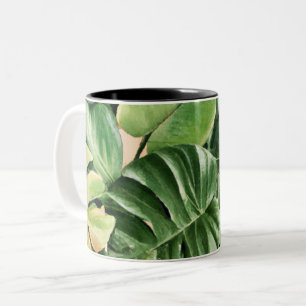 Floral/hawaiianisches/tropisches Blatt Zweifarbige Tasse