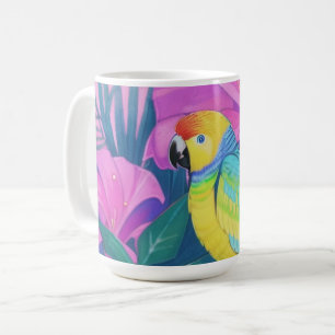 Floral/hawaiisch/tropisch/papagei Kaffeetasse
