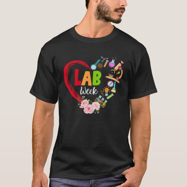 Floral Heart Lab Week 2023 Medical Laboratory Tech T-Shirt (Vorderseite)