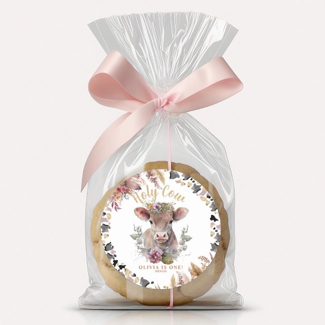 Floral Heilige Kuh Erstgeburt Gunst Sticker (Von Creator hochgeladen)