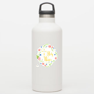 Floral Heilige Wasserflasche Aufkleber