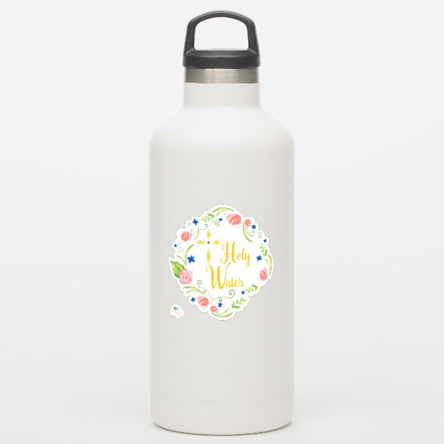 Floral Heilige Wasserflasche Aufkleber (Wassserflasche)