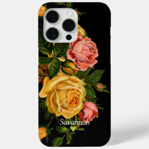 Floral Heirloom Rose Black Case-Mate iPhone Hülle