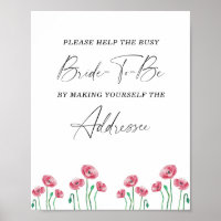 Floral helfe dem geschäftigen Brautadressen-Poster